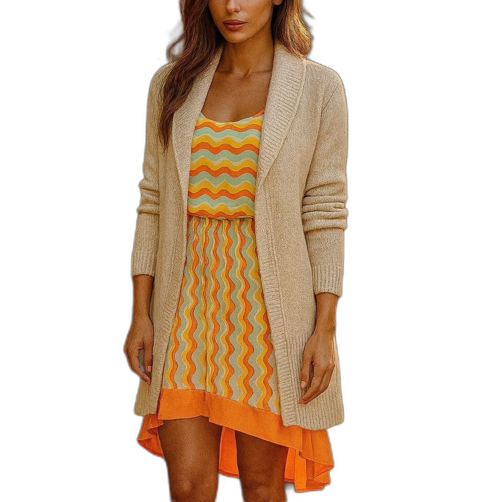 City Triangles Colorful Wave High Low Dress